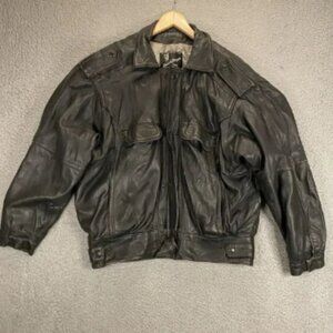 Vintage Claude Dragon Paris Leather Jacket Mens Medium‎ Bomber Biker Aviator